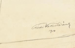 Kézdi-Kovács Lóránt (1897-1916), 4 db mű: Férfi aktok, 1914. Szén, papír, egy kivételével mind jelze...