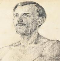 Kézdi-Kovács Lóránt (1897-1916), 4 db mű: Férfi aktok, 1914. Szén, papír, egy kivételével mind jelze...