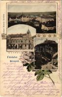 1903 Déva, vár, Holtzer Károly, Szőcs F. Lajos és Hirsch Testvérek üzlete. Holzer Károly saját kiadása / castle, shops. Art Nouveau, floral (EK)