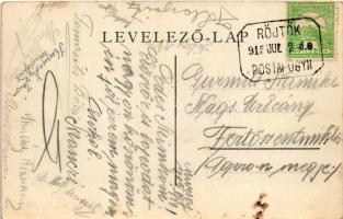 1915 Muzsaj (Röjtökmuzsaj), utca + "RÖJTÖK POSTAI ÜGYN" (fl)