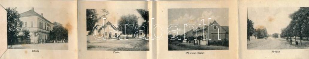 Nagydorog (Paks), Református templom. Leporellolap 10 képpel (községháza, jegyzőlak, iskola, posta, ...