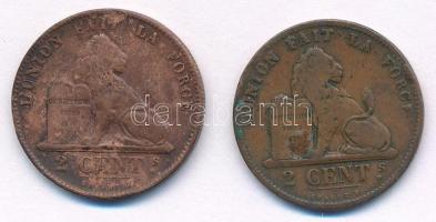 Belgium 1870-1875. 2c bronz (2xklf) T:VF,F Belgium 1870-1875. 2 Centimes bronze (2xdiff) C:VF,F Krause KM#35.1