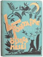 [Jean de La Fontaine (1621-1695)] La Fontaine összes meséi. Teljes magyar kiadás. Ford.: Kozma Andor, Vikár Béla, Zempléni Árpád. Haranghy Jenő rajzaival. Bp.,(1926),Dante,(Fővárosi-ny.), 1 (címkép, La Fontaine arcképe) t.+395 p. Szövegközti rajzokkal gazdagon illusztrált. Kiadói aranyozott, festett, illusztrált egészvászon-kötés, festett felső lapélekkel, a lapéleken kis foltokkal, az elülső borítón kis ütődéssel, a hátsó borítón kis folttal, de ezt leszámítva, szép állapotban. Gyűjtői darab.