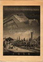 1956 Deutscher Reichsbahn-Kalender / Az 1956-os német állami vasutak naptárának reklám képeslapja / ...