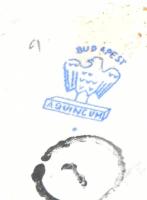 Aquincum porcelán madár, jelzéssel, minimális kopottsággal, m: 11,5 cm