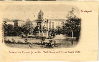 1901 Budapest V. Deák szobor a Ferenc József téren (mai Széchenyi István tér). Rigler J.E. rt. (vágott / cut)