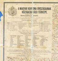 cca 1890-1900 Kogutowicz Manó: A Magyar Korona Országainak közigazgatási térképe, 1 : 900.000, Bp., ...
