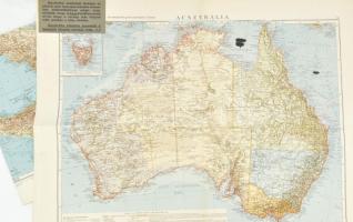 cca 1910-1915 10 db térkép a Teleki-Kogutowicz-Littke Világatlaszból (Bp., Magyar Földrajzi Intézet ...