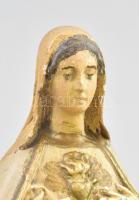 cca 1920 Antik Mária szobor, festett gipsz, kopásokkal, m: 42,5 cm