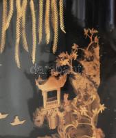 San You háromosztatú parafakép. Címkével jelzett, minimális kopással, 19,5x28x7,5 cm