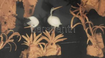 San You háromosztatú parafakép. Címkével jelzett, minimális kopással, 19,5x28x7,5 cm