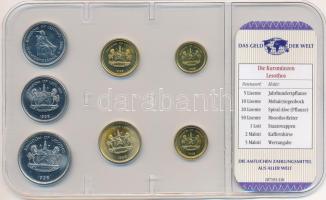 Lesotho 1998. 5l-5M (7xklf) "A világ pénzei" forgalmi összeállítás fóliatokban, német nyel...