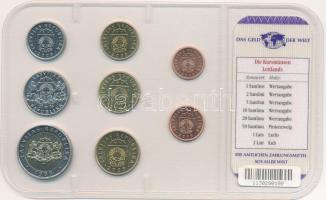 Lettország 1999-2009. 1s-2L (8xklf) "A világ pénzei" forgalmi összeállítás fóliatokban, né...