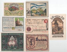 7db-os vegyes német szükségpénz tétel, közte Németország / Weimari Köztársaság / Osterfeld 1921. 25pf T:UNC,AU az egyiken tűly. 7pcs of mixed german necessity money banknote lot, in it Germany / Weimar Republic / Osterfeld 1921. 25 Pfennig C:UNC,AU stapler holes on one