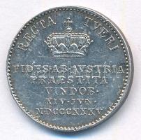 Ausztria 1835. "Az alsó-ausztriai rendek hódolata I. Ferdinánd előtt" Ag zseton. "FER...