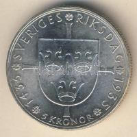 Svédország 1935. 5K Ag "Parlament 500. évfordulója" T:1-/2+