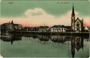 Lugos, Lugoj; Evangélikus református templom. Szidon József kiadása / Lutheran Calvinist church (EK)