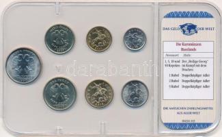 Oroszország 1998-2007. 1k-5R (7xklf) "A világ pénzei" forgalmi összeállítás fóliatokban, n...