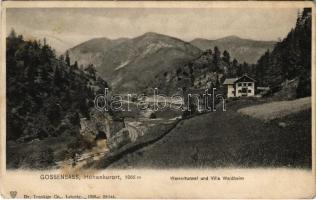 1915 Colle Isarco, Grossensass (Süftirol); Wassertunnel und Villa Waldheim / railway line and water tunnel (EK)