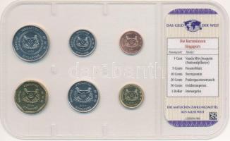 Szingapúr 2001-2010. 1c-1D (6xklf) "A világ pénzei" forgalmi összeállítás fóliatokban, ném...