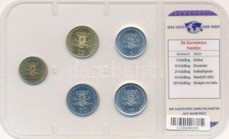 Szomália 1999-2002. 5Sh-100Sh (5xklf) "A világ pénzei" forgalmi összeállítás fóliatokban, ...