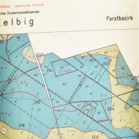 1967 3 db német erdőgazdálkodási térkép, jelmagyarázatokkal, 1 : 10.000, feltekerve, lapszéli gyűrőd...