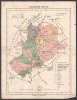 cca 1900-1910 Csongrád megye térképe, 1 : 500.000, Szeged, Traub B. és Társa kiadása, kisebb lapszéli sérülésekkel, kissé foltos, 29,5x22,5 cm