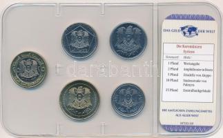 Szíria ~1990. 1P-25P (5xklf) "A világ pénzei" forgalmi összeállítás fóliatokban, német nye...