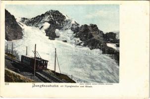 Jungfraubahn, Eigergletscher und Mönch / mountain rack railway, train (EK)