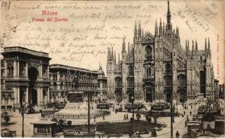 1903 Milano, Piazza del Duomo / square, trams (EK)