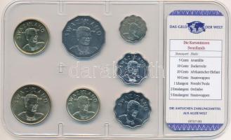 Szváziföld 1996-2007. 5c-50 Cents (7xklf) "A világ pénzei" forgalmi összeállítás fóliatokb...