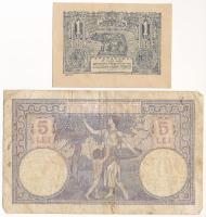 Románia 1920. 1L + 5L T:F,VG folt
Romania 1920. 1 Leu + 5 Lei C:F,VG spot
Krause P#19, P#26
