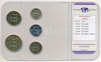 Észtország 1994-2004. 10s-5K (5xklf) "A világ pénzei" forgalmi összeállítás fóliatokban, n...