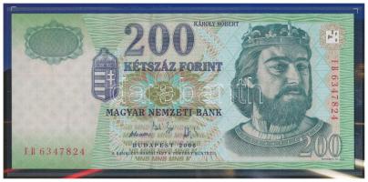 2009. 200Ft elsőnapi veret + 2006. 200Ft "FB" "Búcsú a 200Ft-os bankjegytől", so...