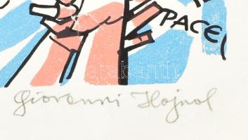 Hajnal János (1913-2010): Pace (béke). Szitanyomat, papír, jelzett, számozott: 62/80. Hajnal János a...