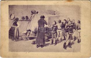 Székelyudvarhely, Odorheiu Secuiesc; Református Kollégium (1670-1927) 7., cipóosztás. Légrády rt. kiadása / tradition of the Calvinist boarding school (EB)