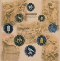 1999. 50f-100Ft (8xklf) "75 éves a Magyar Nemzeti Bank" forgalmi sor dísztokban, belső tok...