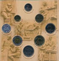 1999. 50f-100Ft (8xklf) "75 éves a Magyar Nemzeti Bank" forgalmi sor dísztokban, belső tok...