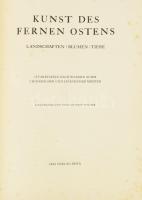 Kunst des fernen Ostens. Landschaften / Blumen / Tiere. 15 Farbtafeln nach Bildern alter chinesischer und japanischer Meister. Bern, 1935, Iris Verlag, 10+(2) p. + 15 (egészoldalas, színes reprodukciók) t. Német nyelven. Kiadói papírkötés, sérült, hiányos borítóval, néhány foltos lappal.