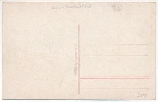 Szentágota, Agnetheln, Agnita; Evangélikus templom, Homm sétány, üzlet. A. v. Vasváry kiadása / chur...