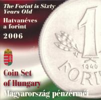 2006. 1Ft-100Ft (7xklf) forgalmi sor szettben + 1946. 1Ft Ag "Hatvanéves a Forint" utánveret proof kivitelben T:BU patina Adamo FO40.3