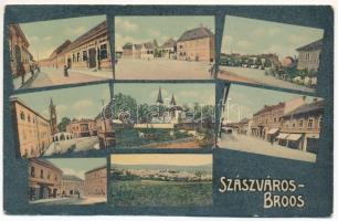 1908 Szászváros, Broos, Orastie; cukrászda, utcák, H. Graef üzlete és saját kiadása / streets, shop, confectionery