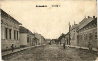 1915 Szászváros, Broos, Orastie; Ország út. Weisz Dezső kiadása / street (Rb)