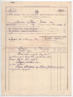 Szeged 1970. Fonciére Általános Biztosító Intézet 2db kitöltött életbiztosítási kötvénye tájékoztató...