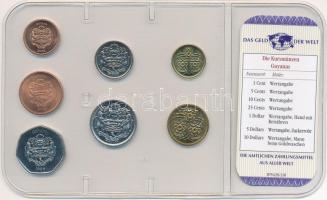 Guyana 1989-2002. 1c-10D (7xklf) "A világ pénzei" forgalmi összeállítás fóliatokban, német...