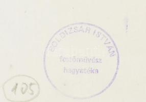 Boldizsár István (1897-1984): Gémeskútnál. Rézkarc, papír, hátoldalán hagyatéki pecséttel jelzett, 1...