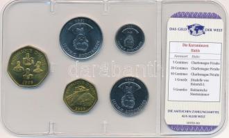 Haiti 1997-2003. 5c-5G (5xklf) "A világ pénzei" forgalmi összeállítás fóliatokban, német n...