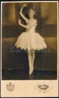 1928 Balerina, hátoldalon feliratozott fotólap Rozgonyi budapesti műterméből, 13,5×8,5 cm