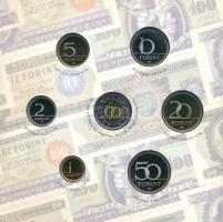 2006. 1Ft-100Ft (7xklf) forgalmi sor szettben + 1946. 1Ft Ag "Hatvanéves a Forint" utánver...