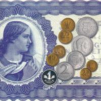 2006. 1Ft-100Ft (7xklf) forgalmi sor szettben + 1946. 1Ft Ag "Hatvanéves a Forint" utánver...